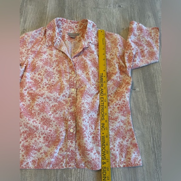 J.Crew Women’s Vintage 100% Cotton Button Up Flip Cuff Shirt Pink Paisley Large. - Picture 5 of 6